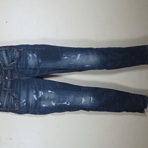 Silver Jeans Womens 28x31 Blue Aiko Mid Skinny Distressed Rockabilly Biker